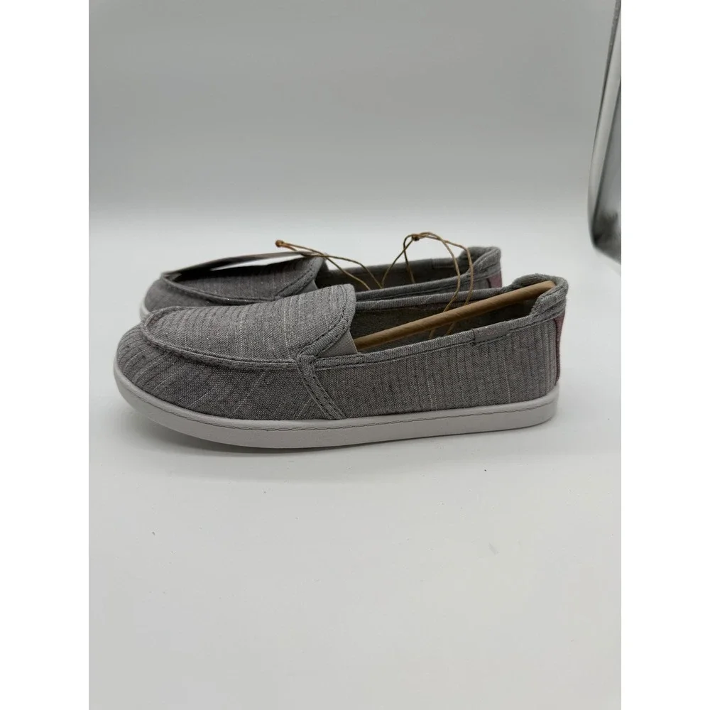 Roxy Minnow Grey Glitter Slip On Sneakers Womens 4 Grey Gris New